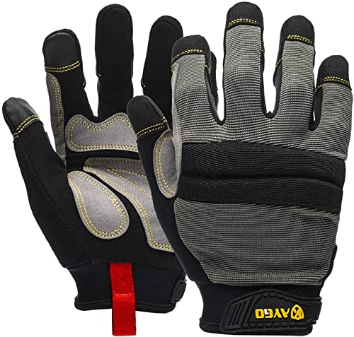 KAYGO Work Gloves Men, Mechanic Utility with Excellent Grip, KG125 - color: Gray, size: Large