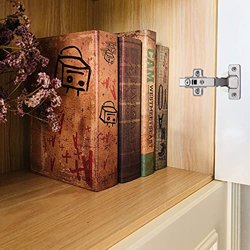 Probrico (4 Pieces Clip On Full Overlay Frameless Furniture Cabinet Door Concealed Hinges Nickel Plated Cabinet Hardware
