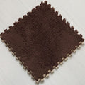 12pcs Tiled Puzzle Play Mats Interlocking Shaggy Soft EVA Foam Mats Protective Floor for Children Kids Room Home Parlor Bedroom(Brown) - color: Brown