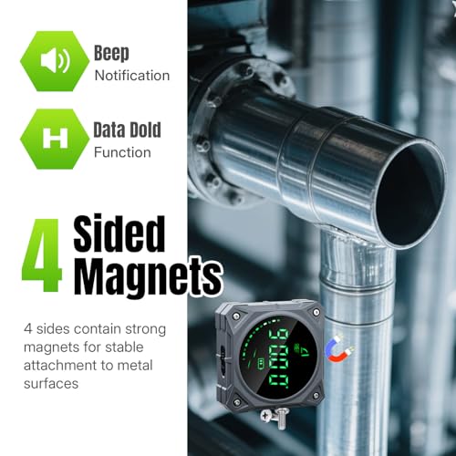 Mcbazel Professional Digital Angle Finder, 4-side Strong Magnetic Angle Gauge, ±0.2° Accuracy, 0-90 or 0-180 Angles, Wood Working Measuring Tool, Table Saw Miter Protractor
