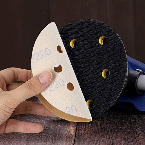 5-Inch 8-Hole Hook and Loop Sanding Discs, Orbital Sander Sandpaper Discs, 100 Pieces Round Sandpaper Set, 220 Grit - size: 220-Grit