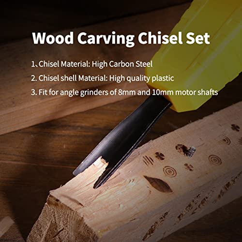 Electric Wood Chisel for Angle Grinder - Power Carving Tool Attachment Kit for Wood Carving and Woodworking, Power Tool Accessories