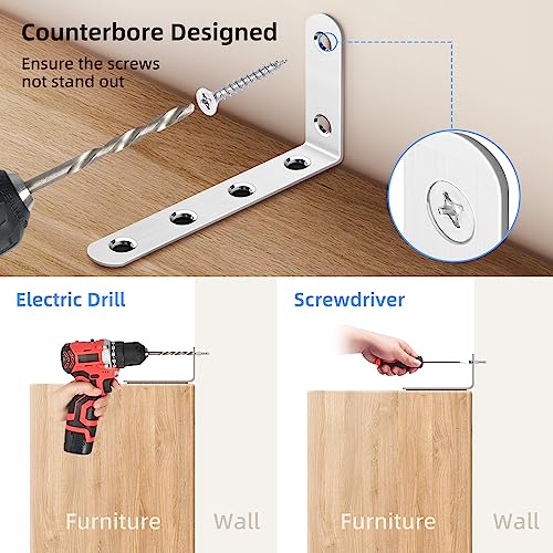 furniture anchors anti-tip baby proofing: Safety Straps Kit for Dresser Secure 400 lbs Bookcase to Wall Cabinet Wall Anchor 4 Pack - size: middle(4 pack)