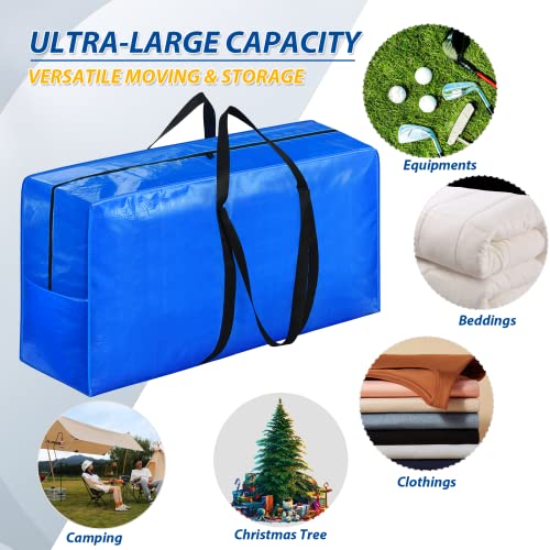 Extra Large Storage Bags, 155 Gallon XXL Jumbo Large Moving Bags Heavy Duty - color: Blue - 2 PACK, size: 60" X 30" X 20"