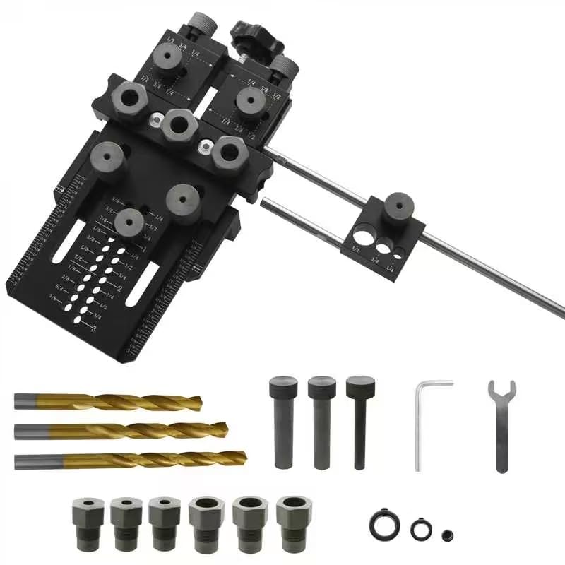 Dowel Jig Kit with Quick Positive Stop and Self-Centering, Doweling Jig for Woodworking, Adjustable and Precise Doweling Jig for Perfect Joints, Ideal for Cabinet, Furniture, and DIY Projects