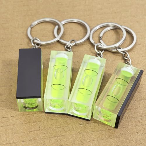 2Pcs Magnetic Bubble Levels 15x15x40mm Key Ring Style Magnet Square Bubble Spirit Level Small Tool Leveling Kits Magnetism - color: Magnetic