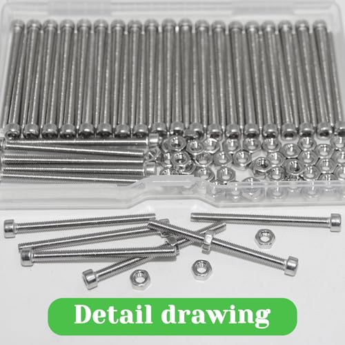 100 Pcs M3 x 40mm Socket Head Cap Screws Metric, Allen Socket Drive, 304 Stainless Steel, Full Thread, Bright Finish, Machine Thread - size: M3 x 40-100Pcs