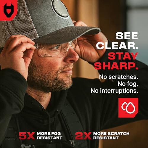 NoCry Clear Safety Glasses for Men and Women with Anti-Fog and Scratch Resistant Wrap Around Lenses, Adjustable Temples and Nose Pads — ANSI Z87 Certified Protective Eyewear with 100% UV Shielding - color: Black & Green
