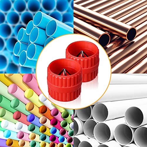 6 PCS Copper Pipe Cleaner and Reamer & Sanding Sponge Set, Include 2 PCS Copper Pipe Cleaner, 2 PCS Reamer & 2 Pack Sanding Sponge, 4 In 1 Pipe Deburring Brush for PVC PPR Copper Brass Aluminum Pipes