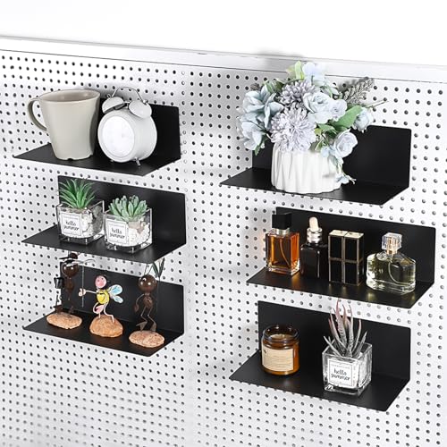 Kokone 6 Pack Magnetic Pegboard Shelves for Storing/Displaying, 10x4.3 in - color: Without Edges