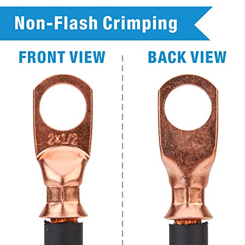 iCrimp Heavy Duty Copper Lug Crimping Tool, for AWG 8,6,4,2,1 Gauge Battery Cable Ring Terminal Ends with Built-in Cable Cutter - size: AWG8-1