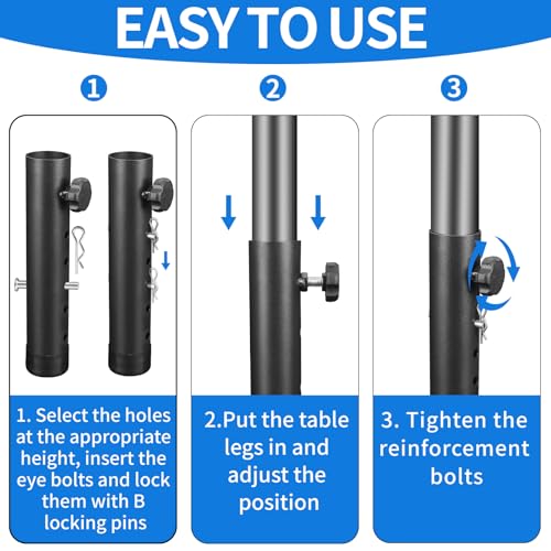 VinBee Folding Table Risers,Folding Table Leg Extenders,5 Levels Height Adjustable Risers for DIY & Office,Dining,Standing Desk 4Pack 7.7 inch (5 Levels) - size: 7.7 inch (5 LEVELS)