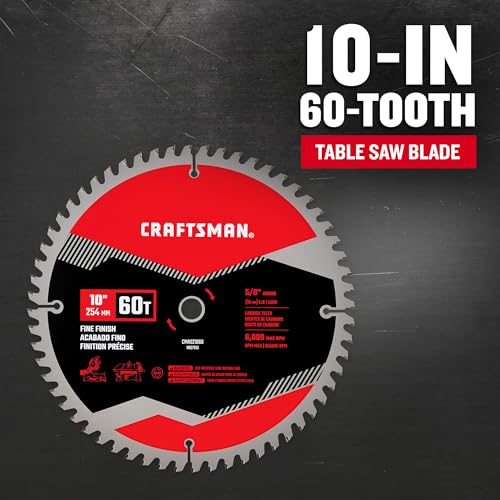 CRAFTSMAN 10 in Table Saw Blade 60 Tooth with 5/8 in Arbor (1 Pack) (CMAS21060) - size: STANDARD, style: 10IN 60T