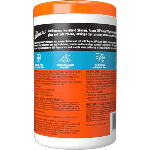 Armor All Car Glass Wipes by Armor All, Auto Glass Cleaner for Film and Grime, 90 Count (Pack of 6) - size: 90ct (6 pack)