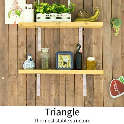 8 Pcs Heavy Duty Shelf Brackets, Floating Metal Shelf Brackets, Metal Wall Mount L Shaped Shelves Support Angle Brackets for Heavy Duty Floating Shelves Shelf Brackets (7.87x4.72 inch White) - size: 7.87 x 4.72 inch White