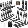 Heavy Duty Garage Hooks for Storage & Hanging Items, 20-Pack - color: 20-Pack Set Black