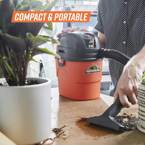 Armor All® AA155 1.5-Gallon 2 Peak HP Portable Wet/Dry Vacuum, Orange - style: 1.5 Gal Vac