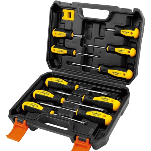 HORUSDY 11-piece Magnetic Screwdriver Set with Case, 5 Phillips & 5 Flat Head Tips with Magnetizer demagnetizer Precision Screwdriver Set - style: 11-piece Magnetic Screwdriver Set with Case