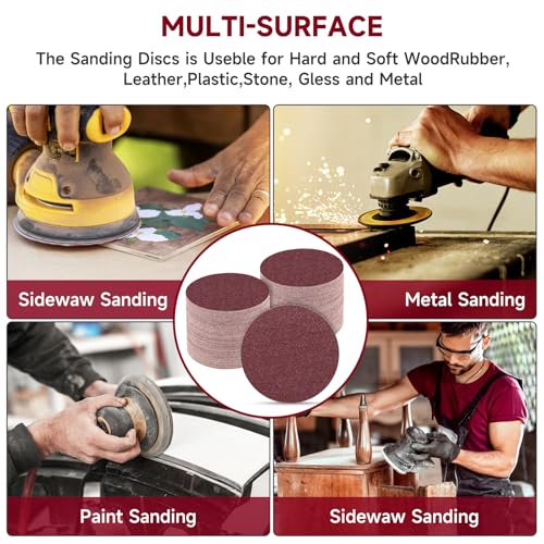 100PCS 5 Inch Sanding Discs 240 Grit Sandpaper for Orbital Sander - style: Aluminum oxide-No Hole