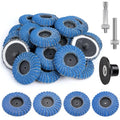 20 PCS Mixed Curved Flap Disc 2 Inch Quick Change Sanding Discs with 1/4" Holder, 40 60 80 120Grit Zirconia Flat Grinding Disc for Metal Wood Surface Finish Weld Rust Removal
