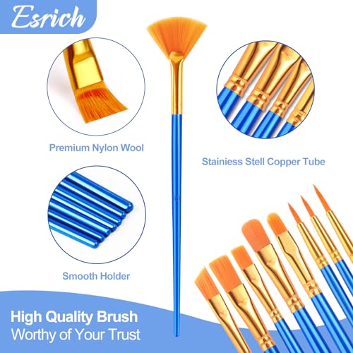 ESRICH Paint Brushes Set, 12pcs Paint Brush for Acrylic Painting (Pack of 2) - size: 12p (Pack of 2)