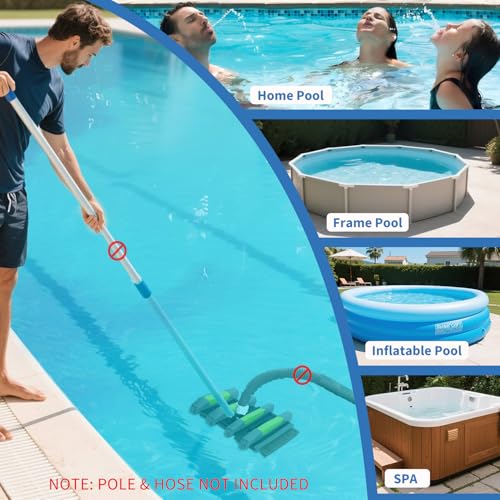 Heavy Duty Pool Vacuum Head, 17.5 in, 3.2 lb Weighted, Gray