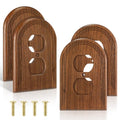 DoubleFill 4 Pcs Walnut Wood Switch Cover,13 * 8.2cm,Arch Double Hole - color: Arch Double Hole, size: 13 x 8.2 cm