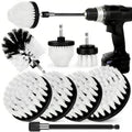 8 Pack Drill Brush Attachment Set,1/4in Power Scrubber Brush + Extend Long Rod, Power Cleaning Scrub Brush for Bathroom, Tub, Tile, Floor, Grout, Boat(White) - color: White