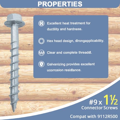 Connector Screws #9 x 1-1/2" Heavy-Duty Joist Hanger Screws (500-QTY)