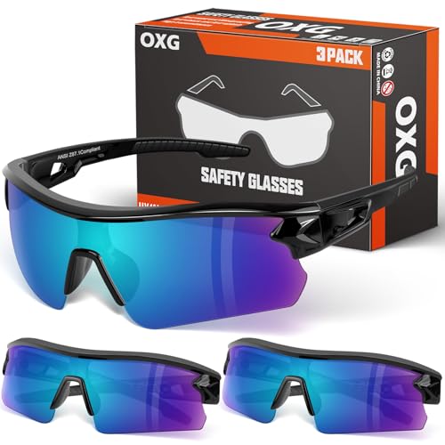 OXG Work Safety Glasses for Men Women, ANSI Z87.1 UV Protection - color: Multicolor