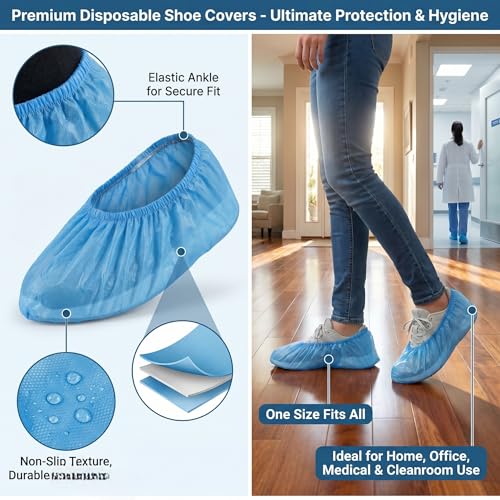 Disposable Booties & Shoe Covers 100 Pairs / 200pcs Size Fits Most Shoes