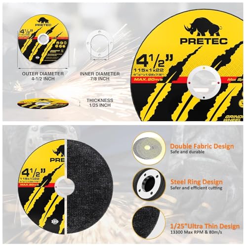 55 Pack Cut Off Wheels 4-1/2", Metal Cutting Wheel for Angle Grinder - size: 4-1/2 INCH