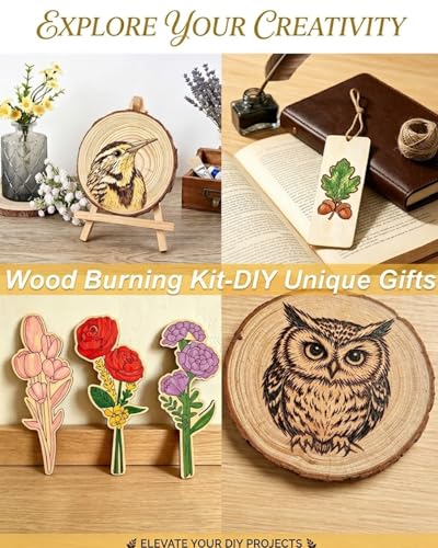 BIAJIYA 100Pc Wood Burning Kit for Adults, Beginners Woodburning Kit - color: Clear-100Pc