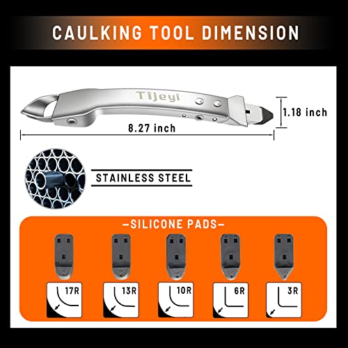 Caulking Tool Kit Stainless Steel Grout Removal Tool,4 in 1 Tile Caulk Tool