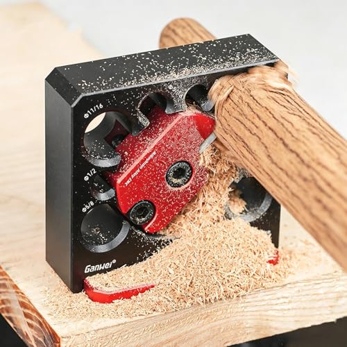 Adjustable Dowel Maker Jig Kit, Imperial 5/16 to 3/4 Inch Aluminum Alloy Dowel Rod Making Jig with 8 Holes, Drill Milling Auxiliary Tool for Making Round Wood Dowel Sticks