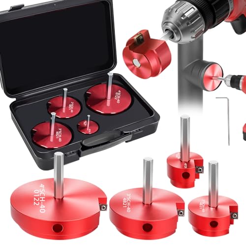 4-Piece PVC Pipe Reamer Kit for 1/2" Drills - 1-1/4",2",3",4” Inner Cutter Tool Reamer for PVC, CPVC, ABS, Conduit & Industrial Pipe, SCH40 Repairs, Pipes Fitting Saver - size: JD-4PCS