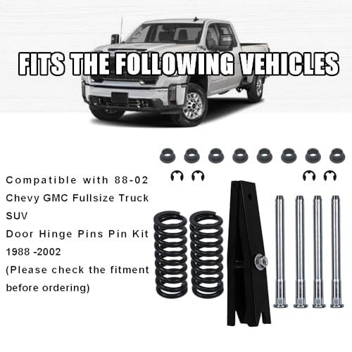 RULLINE Complete Door Hinge Repair Kit Compatible with Chevy GMC C/K - size: For 88-02 Chevy 19pcs