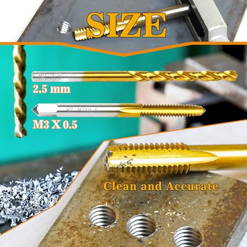 M3x0.5 Tap and 2.5mm Drill Bit for Metal,M2 HSS Metric Drill and Tap Set - size: M3 x 0.5 Tap, 2.5mm Drill