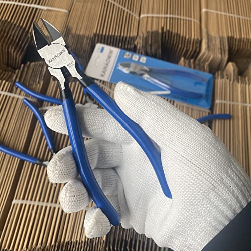 Wire Cutters 6 Pack, KAIHAOWIN 6 inch Dikes Small Wire Cutters Flush Cutters Wire Snips Clippers Diagonal Cutters Side Cutters Cutting Pliers for Crafting - size: 6 inch