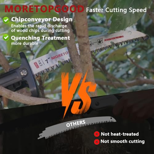 7 Inch Arc Edge Reciprocating Saw Blade with U-Groove Chip Removal Design, 7TPI Japanese Teeth with Arc-Curved Saw Blades for Wood Pruning, Tree Trimming & Wood Cutting, 3‑Pack - size: 7 Inch