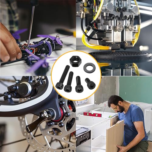 1560 Pcs M2 M3 M4 M5 Screws and Nuts, Assorted Bolts and Nuts Assortment, Hex Socket Head Cap Screws Bolts and Nuts Set, Black Metric Machine Screw Assortment Kit - size: M2, M3, M4, M5