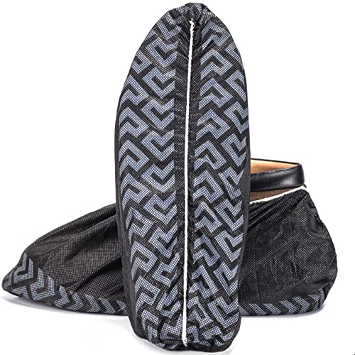 ProtectX Premium Disposable Large Shoe Covers, Slip Resistant, Durable Non-Woven Polypropylene Fabric for Booties, Fits Up to 10.5 US Men and 12 US Women Size, Black 100-pack (50 pairs) - size: Black PP Large 100PK