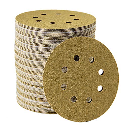 5-Inch 8-Hole Hook and Loop Sanding Discs, Orbital Sander Sandpaper Discs, 100 Pieces Round Sandpaper Set, 80 Grit - size: 80-Grit