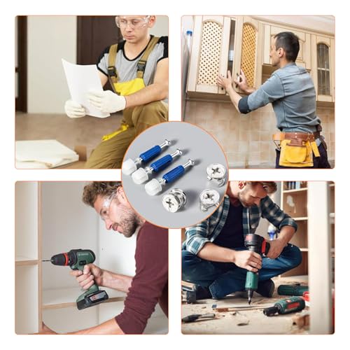 390PCS Cam Locks for Furniture 3-in-1 Eccentric Hardware Wheels Furniture Fasteners Cam Lock Nuts and Cam Screws Furniture Cam Lock Fasteners for Drawer Dresser Cabinet
