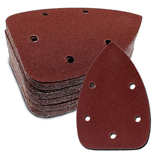 50 Pcs Mouse Detail Sander Sandpaper, 100 Grit, 5 Hole - size: 100 Grit - 50 Pcs