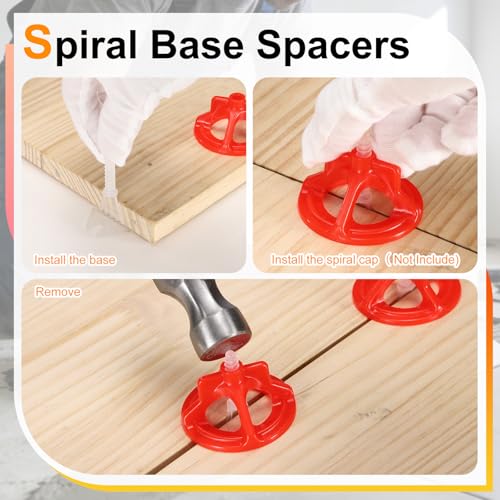 PATIKIL 1/8 Inch Spiral Base Spacers, 1000 Pcs Tile Leveler Spacers Tile Leveling System Kit for Tiles and Stone Installation, White - size: One Size