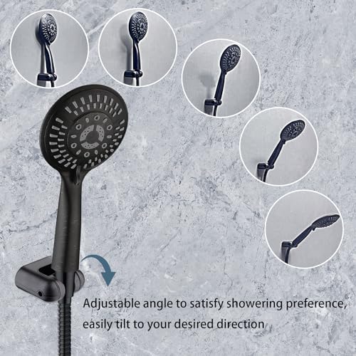 BRIGHT SHOWERS Shower Head Holder Wall Mount, Adjustable Handheld Shower Wand Holder with Universal Fit and Angle Adjustment, Oil-Rubbed Bronze - color: Oil Rubbed Bronze, style: Screw Mount - Multi-Angle