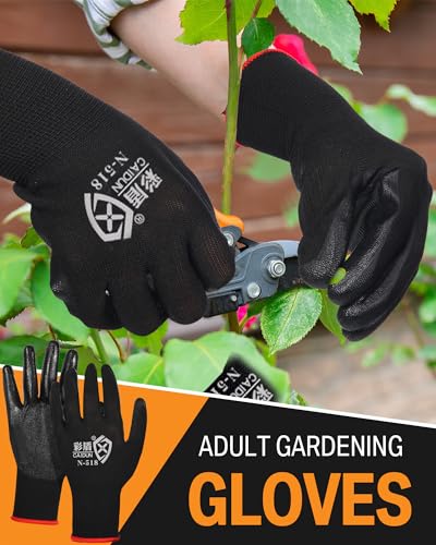 Potchen 72 Pairs Garden Work Gloves Bulk Pack for Men and Women - color: Black