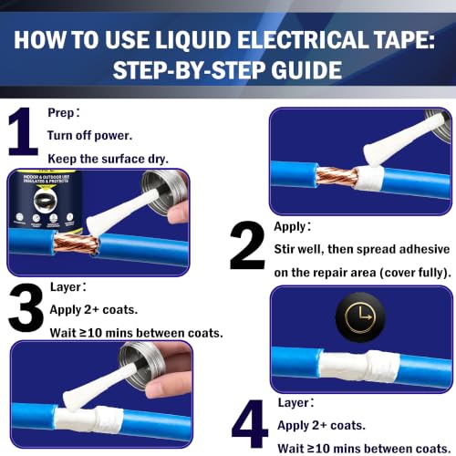 5.29OZ Liquid Electrical Tape Quick-Drying Insulating Glue for Wires&Cables Waterproof&High Temperature Resistant Liquid Wire Insulation Rubber with Brush-Cap for Outdoor Electrical Equipment (White) - color: White