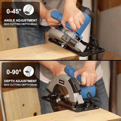11A Corded Circular Saw 6000RPM with Laser Guide, 2x 7-1/4" Blade - style: Corded 11A